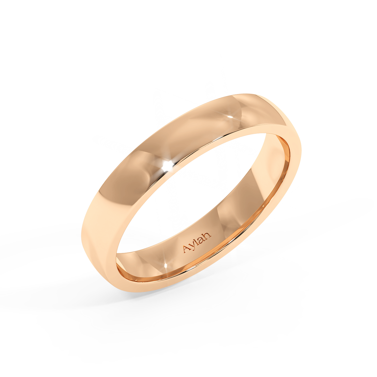4mm Court Shape Plain rose gold