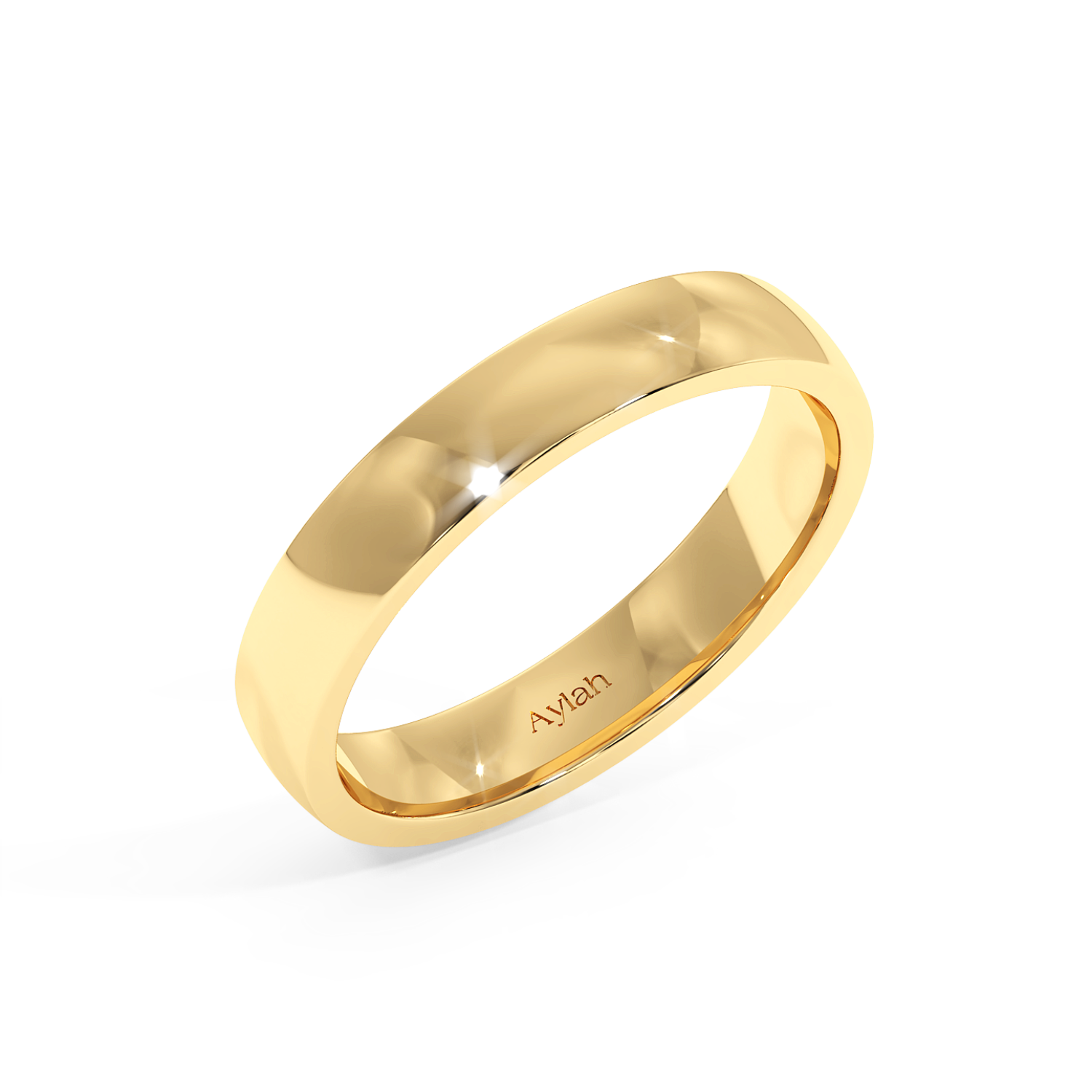4mm Court Shape Plain yellow gold