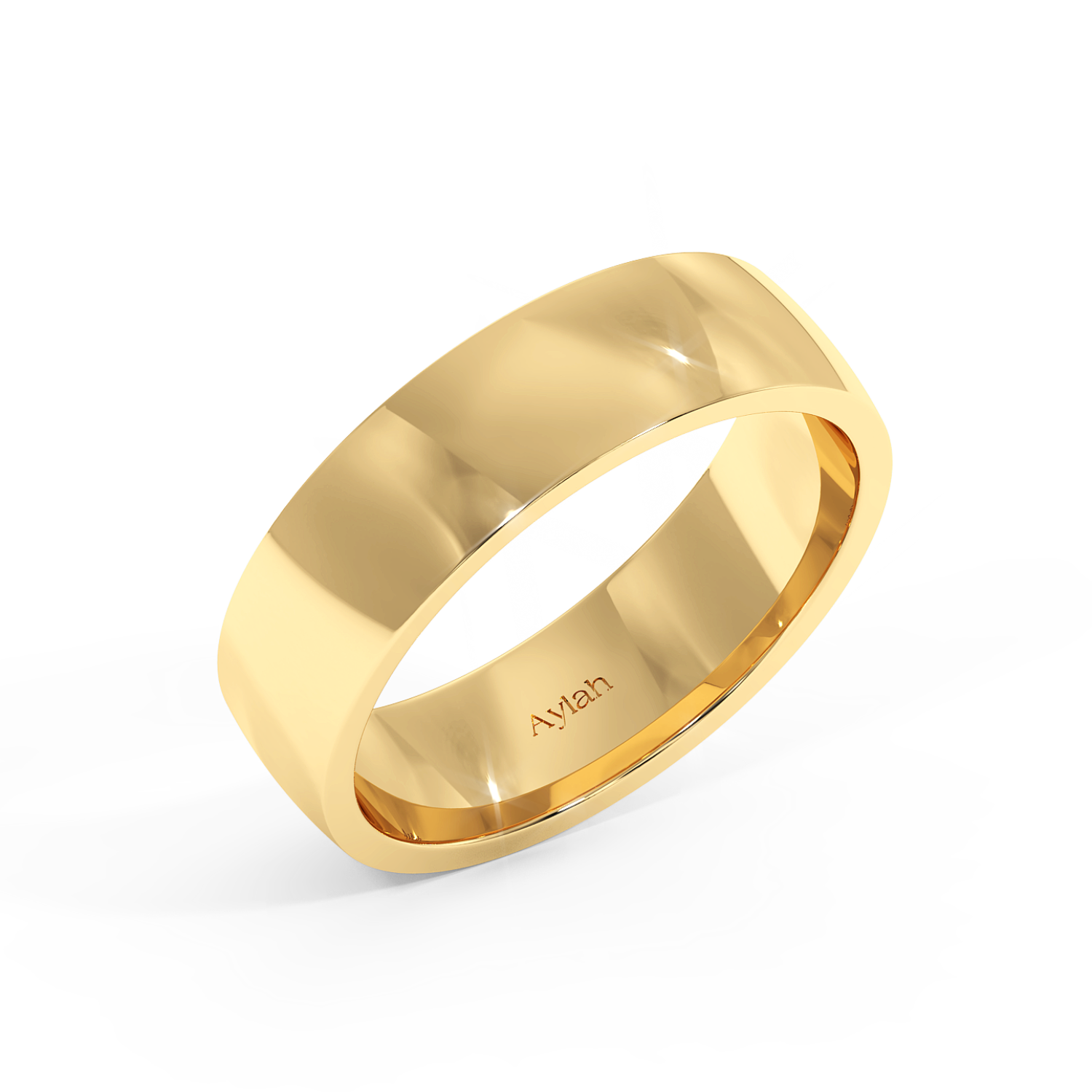 6mm Court Shape Plain yellow gold